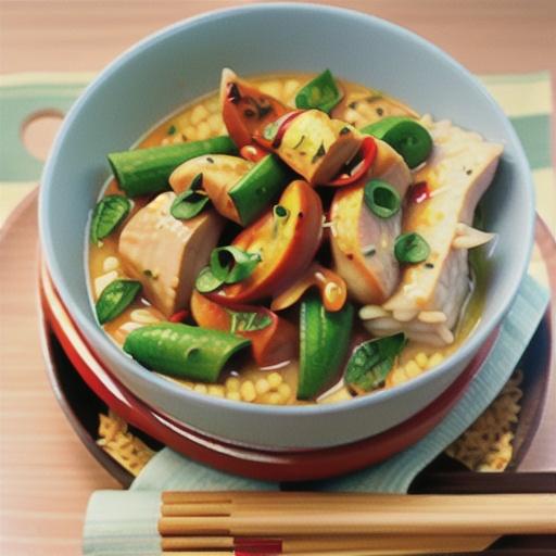 Thai red curry and chicken rice