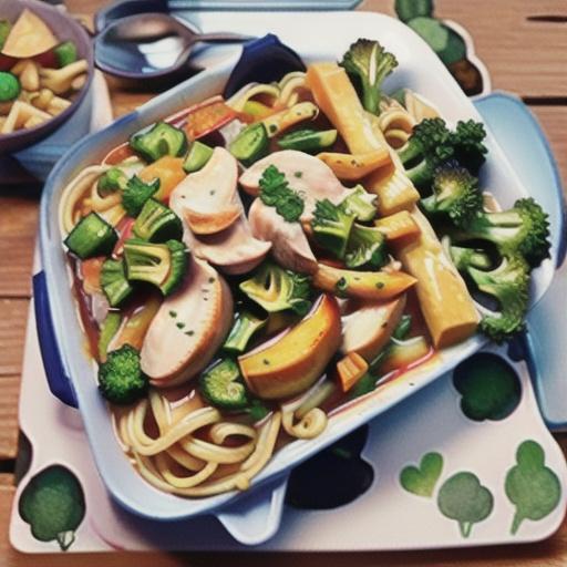 Chicken Spaghetti Casserole with Broccoli