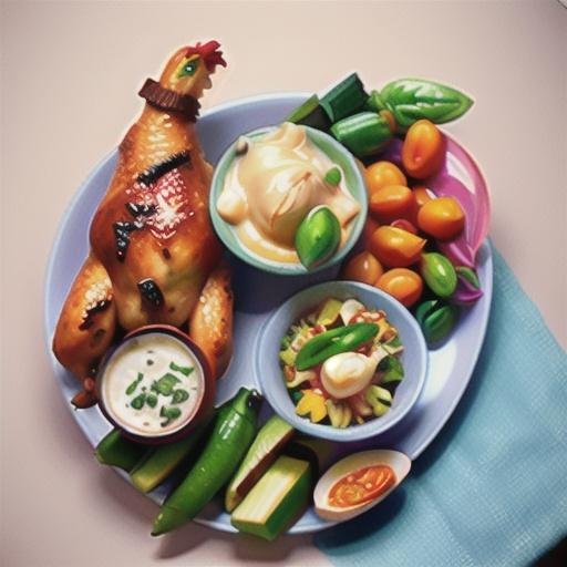 Roast chilli chicken with herb cream