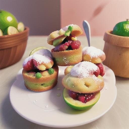 Lime and raspberry friands