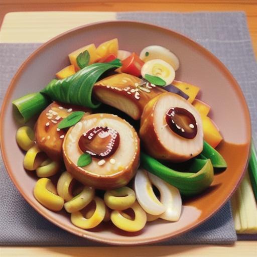 Honey chicken with pak choy