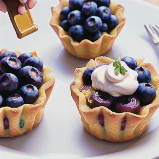 Blueberry and sour cream tartlets