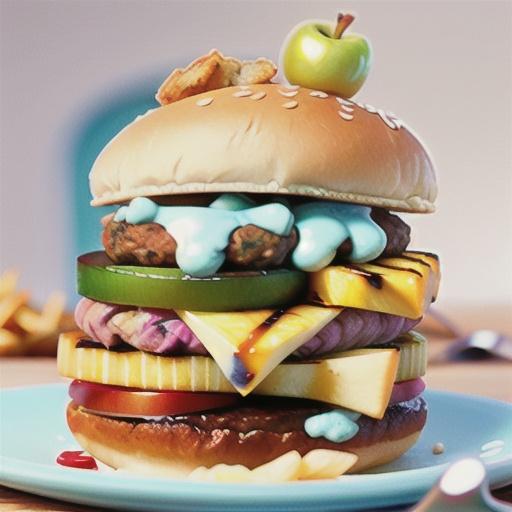 Aussie lamb, apple and blue cheese burger