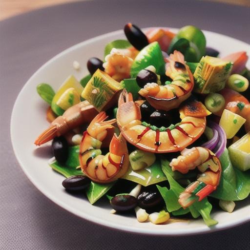 Creole prawn salad with black beans