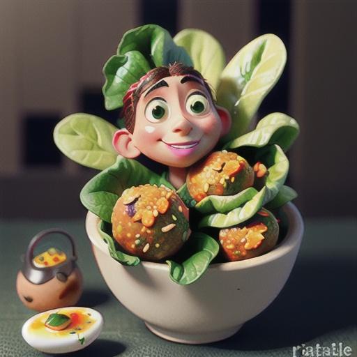 Chia chicken meatball lettuce cup