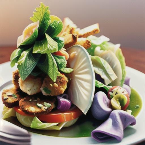 Parsley crusted chicken schnitzel with sweet and sour cabbage