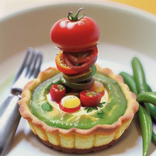 Chervil and egg custard tart with tomato and capsicum salsa