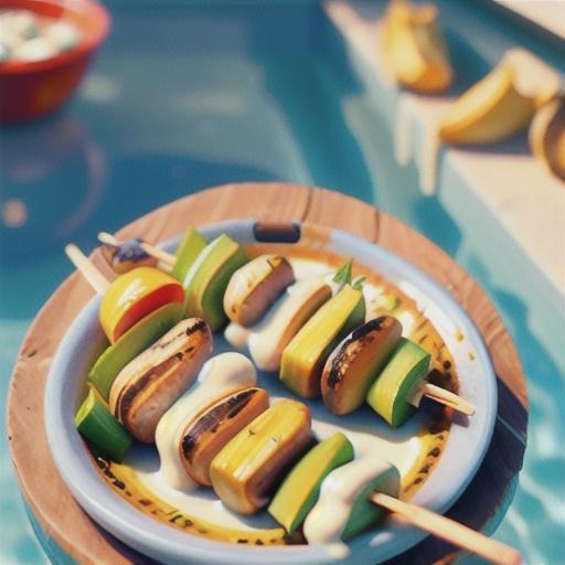 Greek chicken skewers with garlic yoghurt