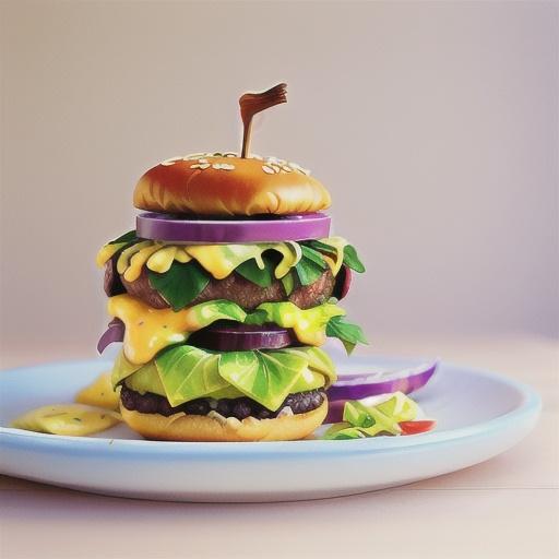 Caramelised red onion and blue cheese burger