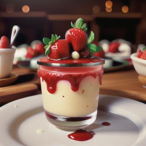 Panna Cotta With Fresh Strawberry Sauce