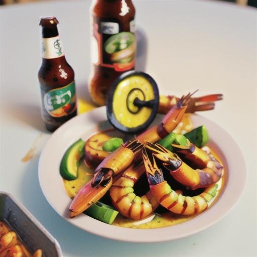 Barbecued piri piri prawns