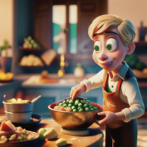 Scallops with breadcrumbs, peas and prosciutto