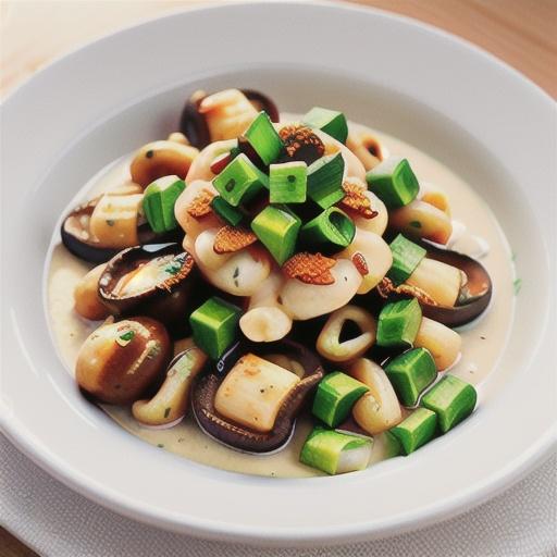 Gnocchi with creamy-mushroom and leek sauce