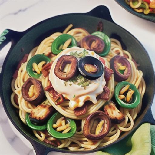 Creamy Tuscan chicken spaghetti nests recipe