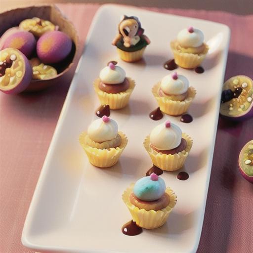 Mini passionfruit cheesecakes