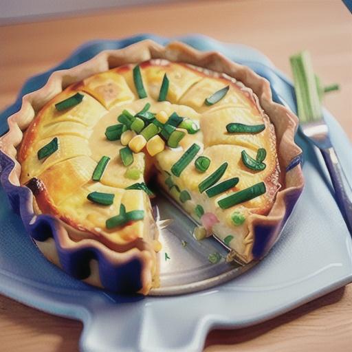 Corn, chive and cheese quiche