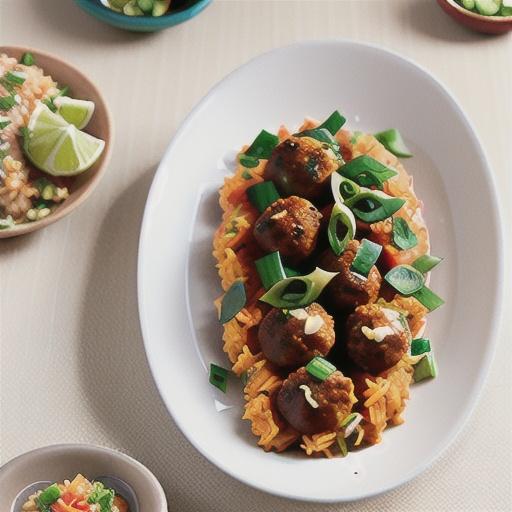 Mexican meatballs with dirty rice