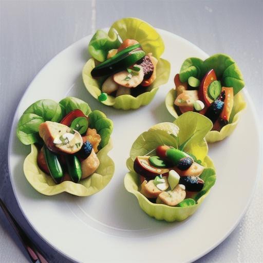 Chicken and sugar snap pea lettuce cups