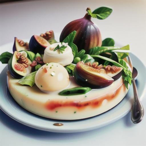 Savoury panna cotta with fig salad