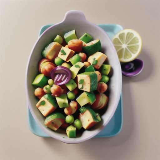 Spiced chickpea and olive salad