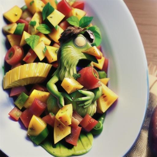 Green chicken with mango salsa