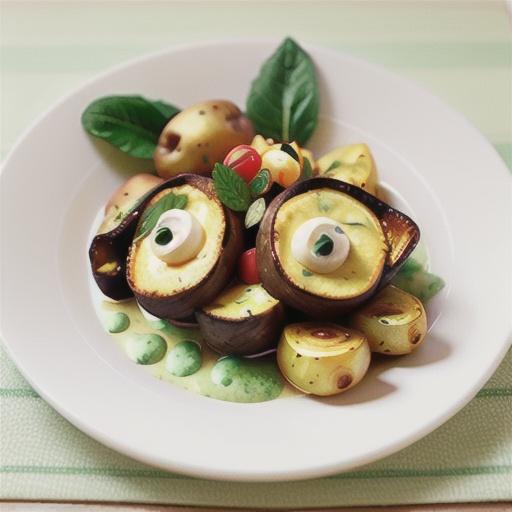 Minted lamb with potato bake