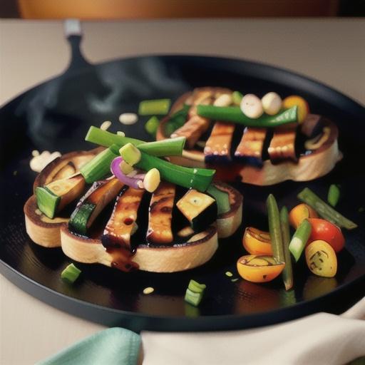 Asian Turkey Barbecue on Sesame Scallion Toasts