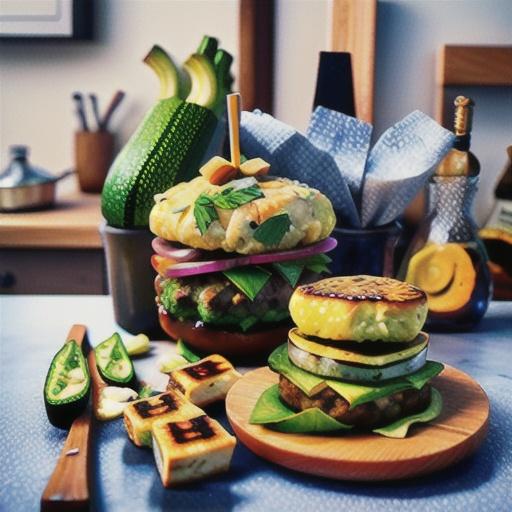 Lamb, zucchini and haloumi burgers with seed salt
