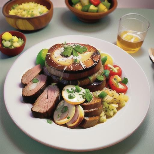 Roast beef with coriander pilaf