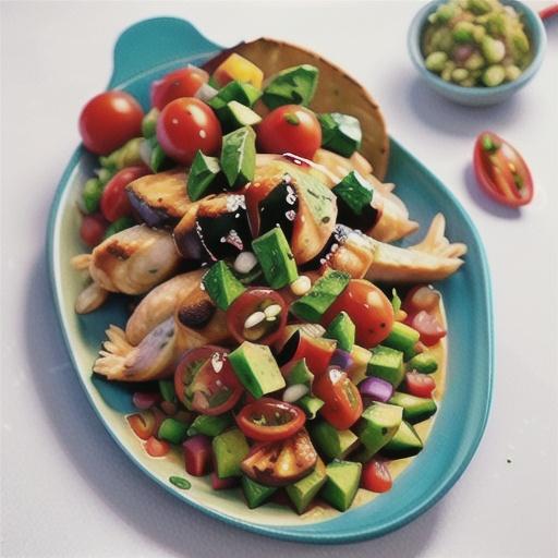 Sticky chicken with tomato and avocado salsa recipe