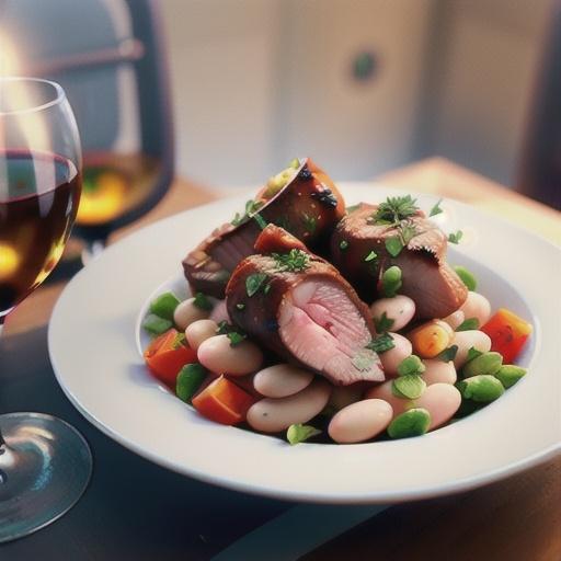 Lamb shanks with tomato, white beans and thyme