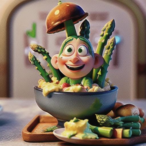 Asparagus with mushroom mayonnaise