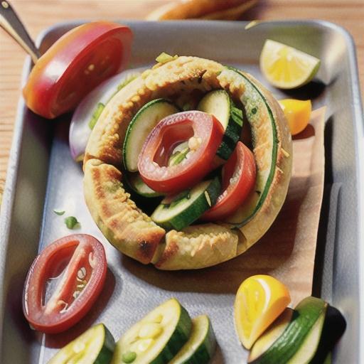 Falafel pockets with cucumber and tomato