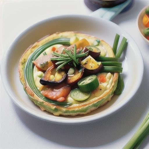 Spring onion frittata with smoked ocean trout