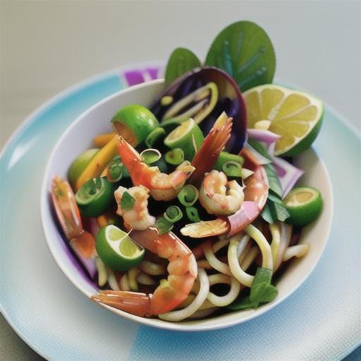 Asian prawn noodle salad
