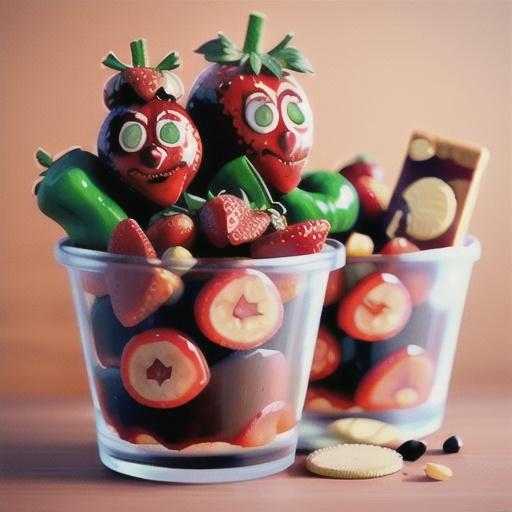 Balsamic reduction strawberries with pepper and almond wafers