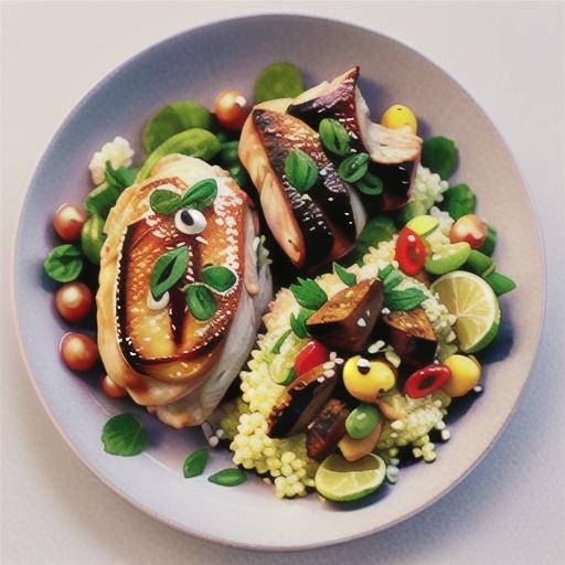 Sticky harissa chicken with pearl couscous salad