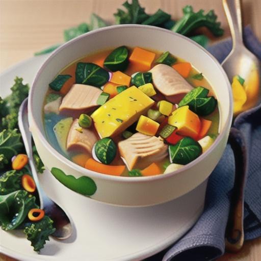 Chicken and kale soup