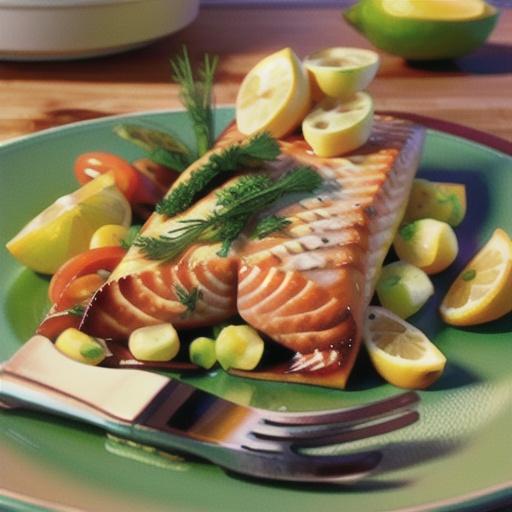 Broiled Salmon with Lemon and Dill