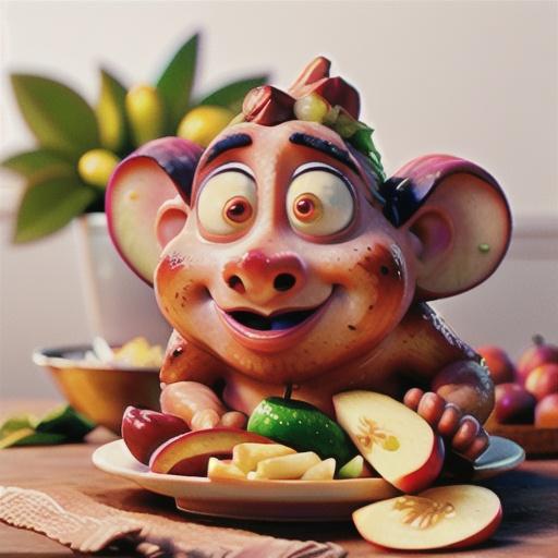 Roast pork with apples and plums