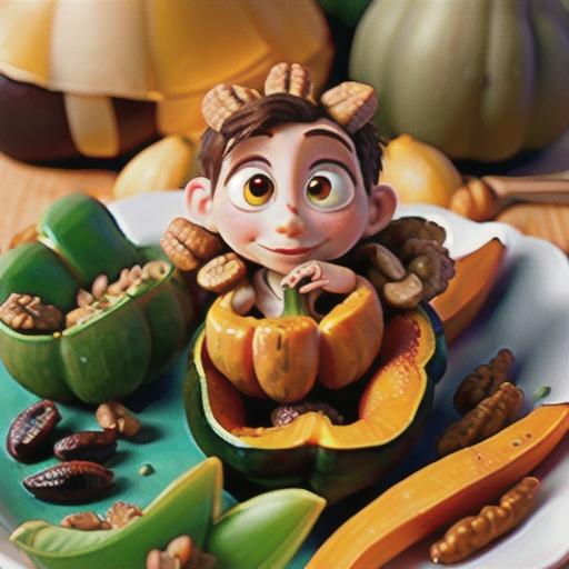 Honey-Walnut-Wild Rice Stuffed Butternut Squash