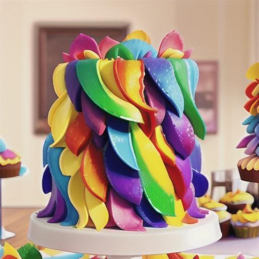 Rainbow Petal Cake