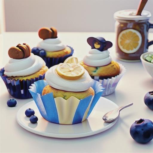 Blueberry and white chocolate muffins