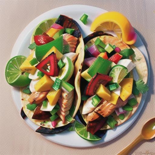 Jerk salmon tacos with mango salsa recipe