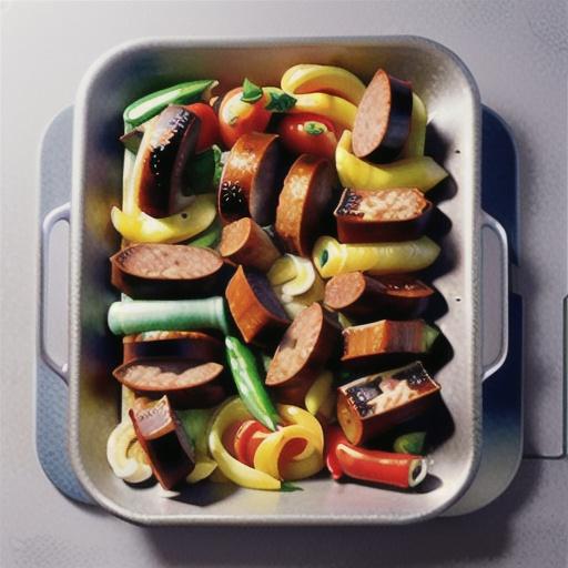 Italian sausage and risoni tray bake