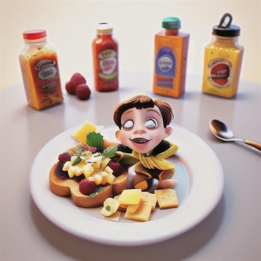 Baked beans & cheese on toast with raspberry sunrise