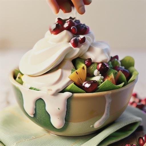 Pomegranate and mixed green salad