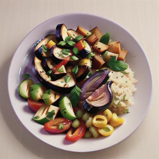 Foil-baked lamb shanks with warm eggplant salad