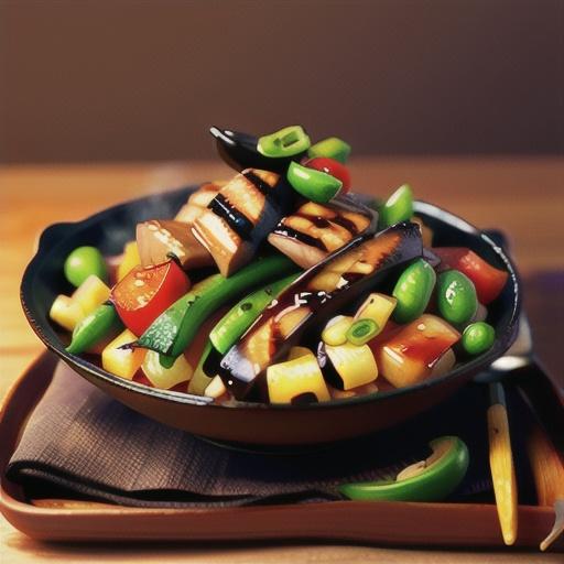 Chilli-soy chargrilled eggplant and beef