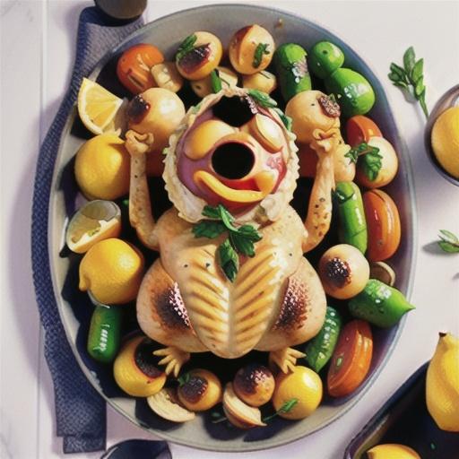 Quick lemon and garlic roast chicken